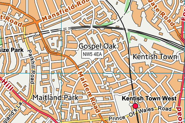 NW5 4EA map - OS VectorMap District (Ordnance Survey)