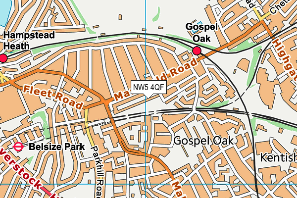 NW5 4QF map - OS VectorMap District (Ordnance Survey)