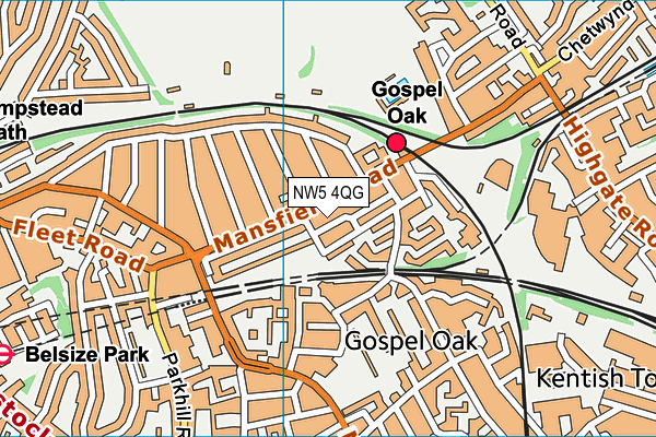 NW5 4QG map - OS VectorMap District (Ordnance Survey)