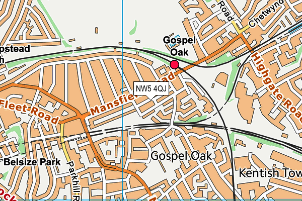 NW5 4QJ map - OS VectorMap District (Ordnance Survey)