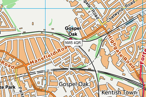 NW5 4QR map - OS VectorMap District (Ordnance Survey)