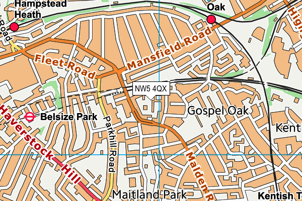 NW5 4QX map - OS VectorMap District (Ordnance Survey)