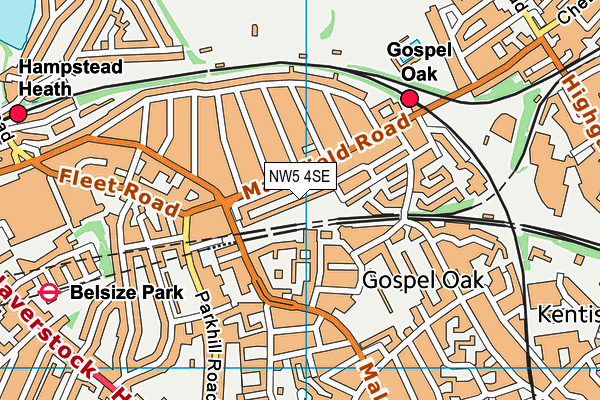 NW5 4SE map - OS VectorMap District (Ordnance Survey)