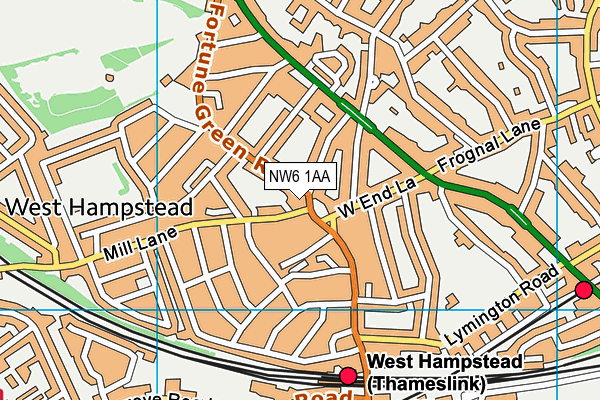 NW6 1AA map - OS VectorMap District (Ordnance Survey)