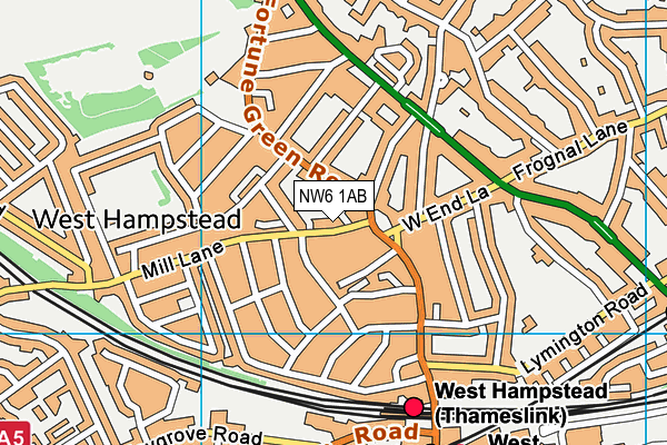 NW6 1AB map - OS VectorMap District (Ordnance Survey)