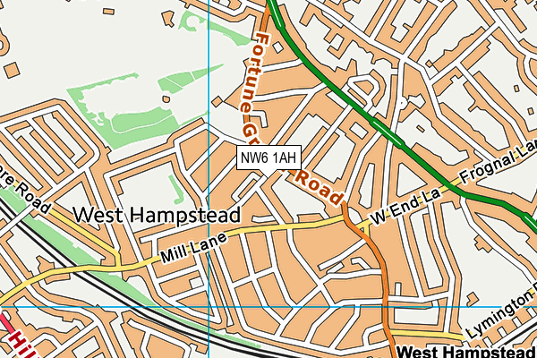 NW6 1AH map - OS VectorMap District (Ordnance Survey)
