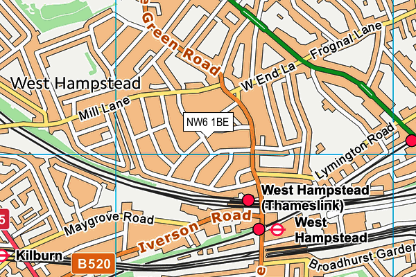 NW6 1BE map - OS VectorMap District (Ordnance Survey)