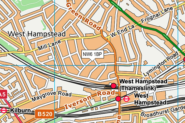 NW6 1BP map - OS VectorMap District (Ordnance Survey)