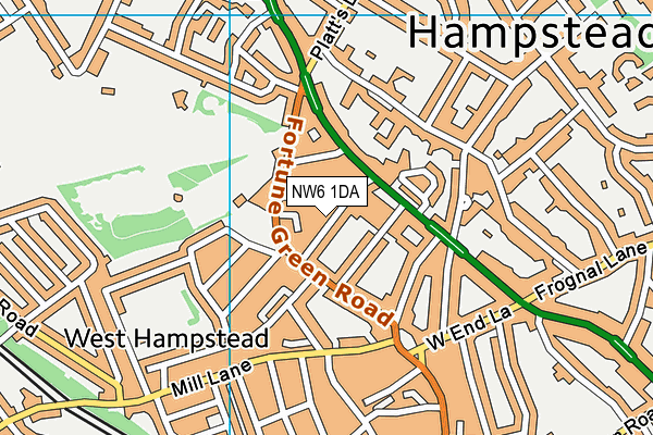 NW6 1DA map - OS VectorMap District (Ordnance Survey)