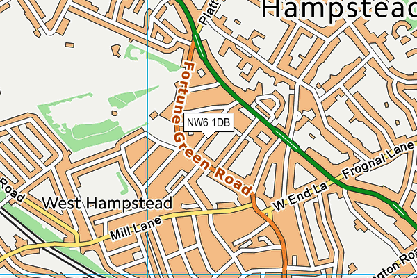 NW6 1DB map - OS VectorMap District (Ordnance Survey)