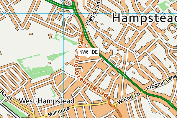 NW6 1DE map - OS VectorMap District (Ordnance Survey)