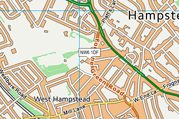 NW6 1DF map - OS VectorMap District (Ordnance Survey)