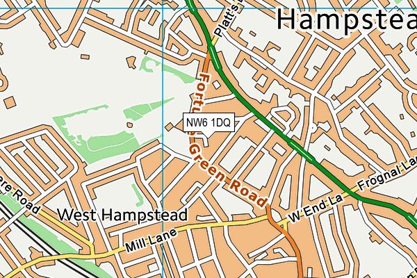 NW6 1DQ map - OS VectorMap District (Ordnance Survey)