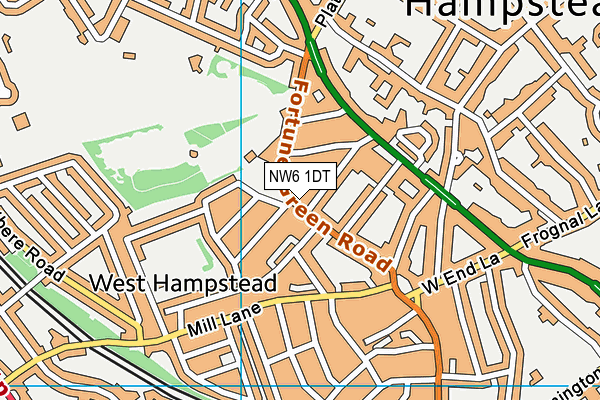 NW6 1DT map - OS VectorMap District (Ordnance Survey)