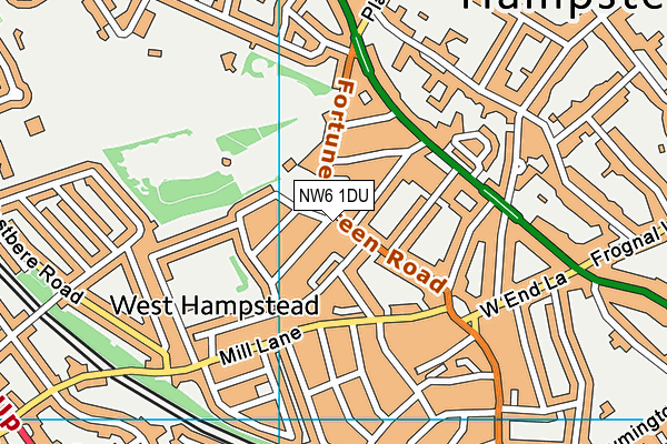 NW6 1DU map - OS VectorMap District (Ordnance Survey)
