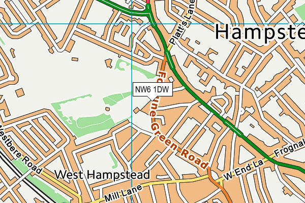 NW6 1DW map - OS VectorMap District (Ordnance Survey)