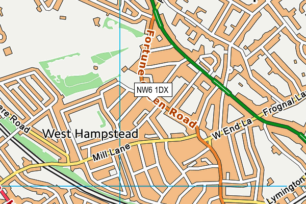 NW6 1DX map - OS VectorMap District (Ordnance Survey)