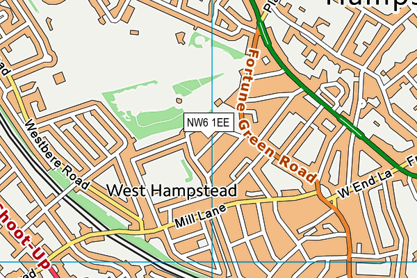 NW6 1EE map - OS VectorMap District (Ordnance Survey)