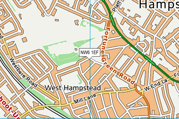 NW6 1EF map - OS VectorMap District (Ordnance Survey)