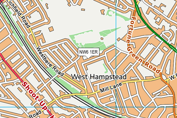 NW6 1ER map - OS VectorMap District (Ordnance Survey)