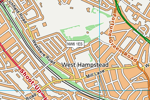 NW6 1ES map - OS VectorMap District (Ordnance Survey)