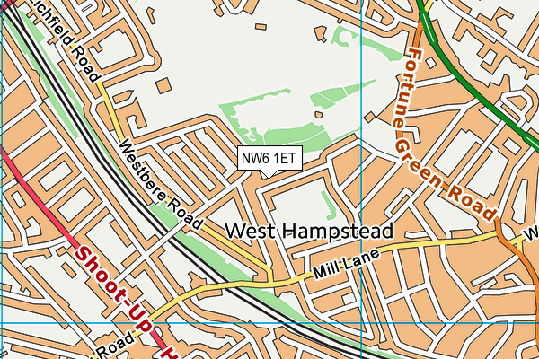 NW6 1ET map - OS VectorMap District (Ordnance Survey)