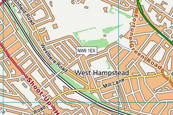 NW6 1EX map - OS VectorMap District (Ordnance Survey)
