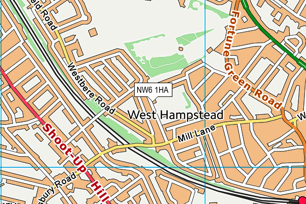 NW6 1HA map - OS VectorMap District (Ordnance Survey)