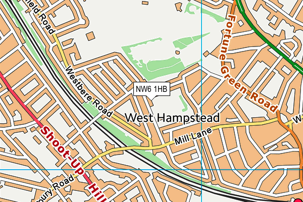 NW6 1HB map - OS VectorMap District (Ordnance Survey)