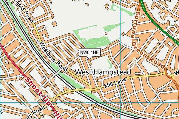 NW6 1HE map - OS VectorMap District (Ordnance Survey)