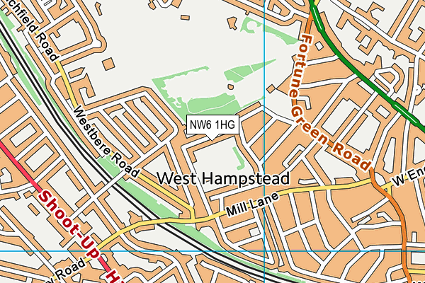 NW6 1HG map - OS VectorMap District (Ordnance Survey)