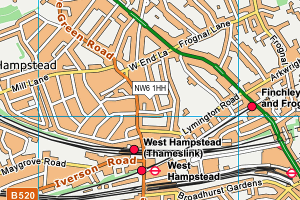 NW6 1HH map - OS VectorMap District (Ordnance Survey)