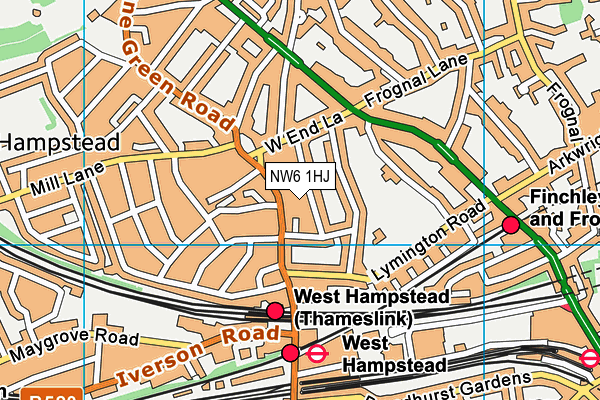 NW6 1HJ map - OS VectorMap District (Ordnance Survey)