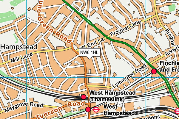 NW6 1HL map - OS VectorMap District (Ordnance Survey)