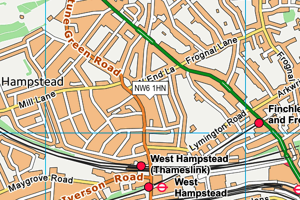 NW6 1HN map - OS VectorMap District (Ordnance Survey)