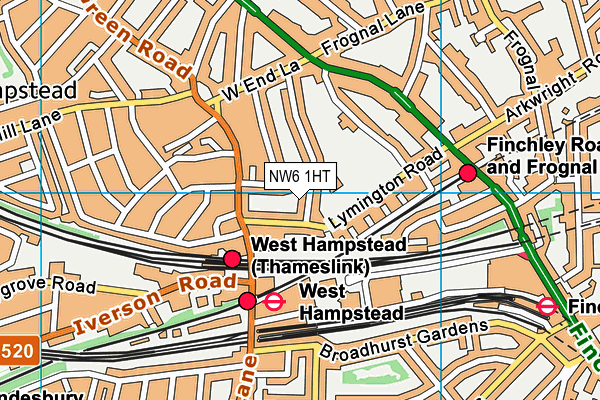 NW6 1HT map - OS VectorMap District (Ordnance Survey)