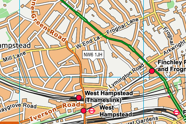 NW6 1JH map - OS VectorMap District (Ordnance Survey)