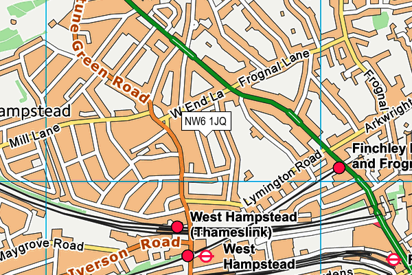 NW6 1JQ map - OS VectorMap District (Ordnance Survey)