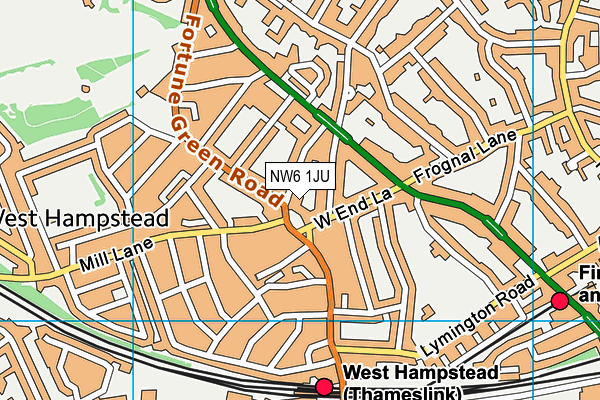 NW6 1JU map - OS VectorMap District (Ordnance Survey)