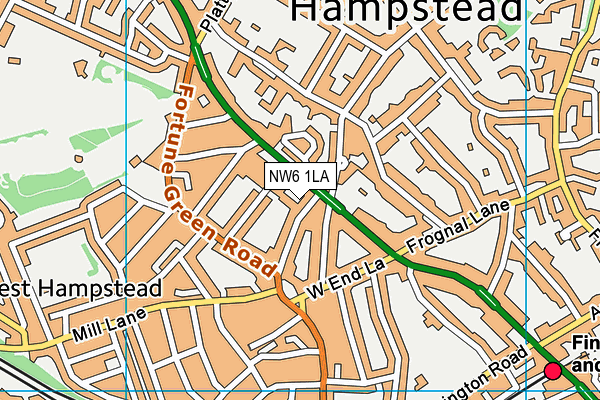 NW6 1LA map - OS VectorMap District (Ordnance Survey)