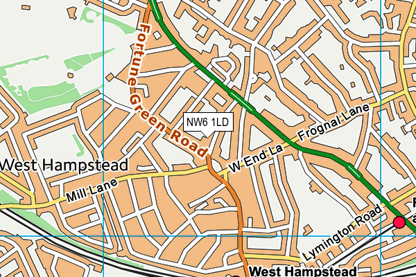 NW6 1LD map - OS VectorMap District (Ordnance Survey)