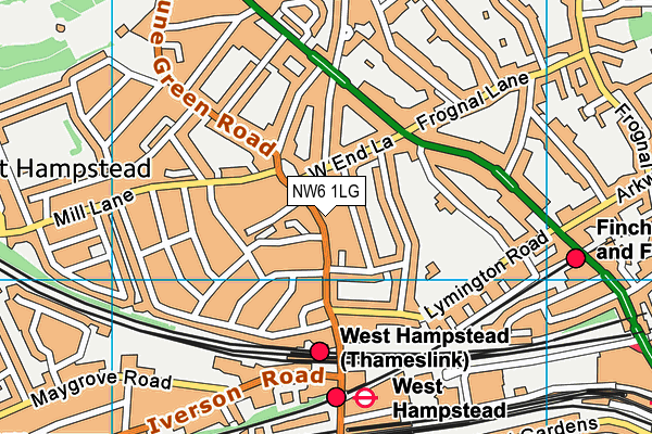 NW6 1LG map - OS VectorMap District (Ordnance Survey)