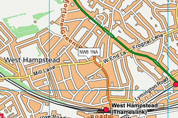 NW6 1NA map - OS VectorMap District (Ordnance Survey)