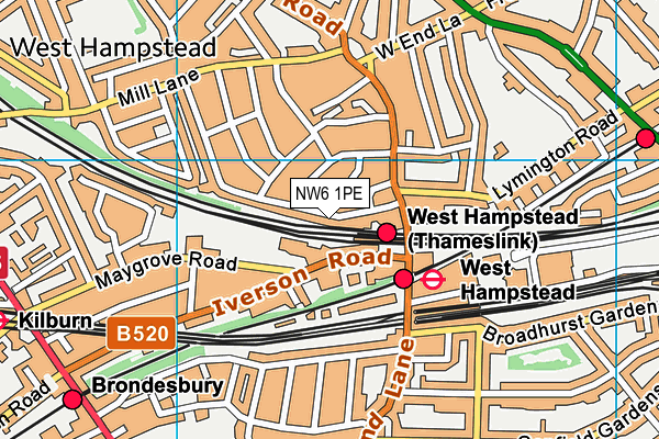 NW6 1PE map - OS VectorMap District (Ordnance Survey)