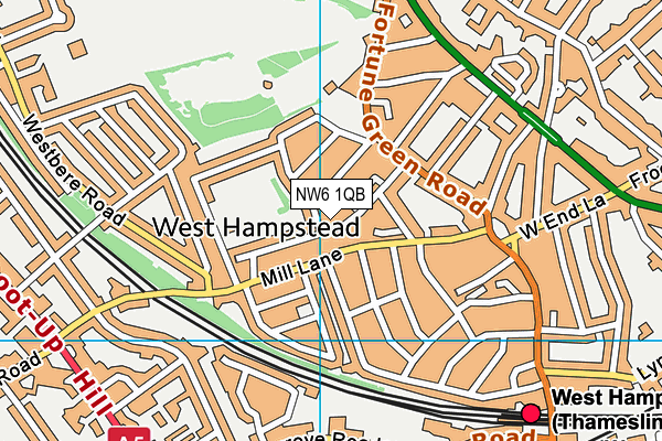 NW6 1QB map - OS VectorMap District (Ordnance Survey)