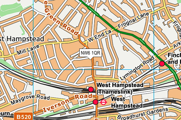 NW6 1QR map - OS VectorMap District (Ordnance Survey)