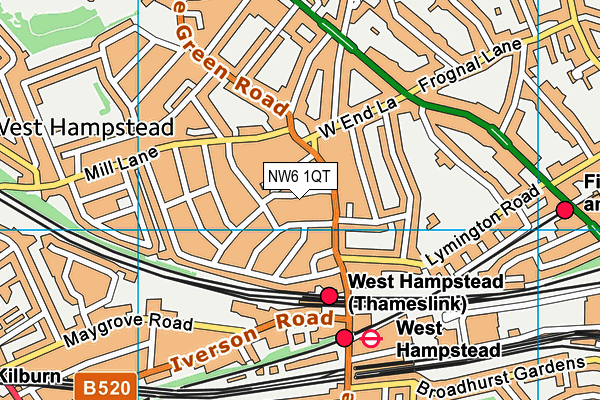 NW6 1QT map - OS VectorMap District (Ordnance Survey)