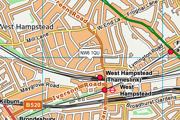 NW6 1QU map - OS VectorMap District (Ordnance Survey)