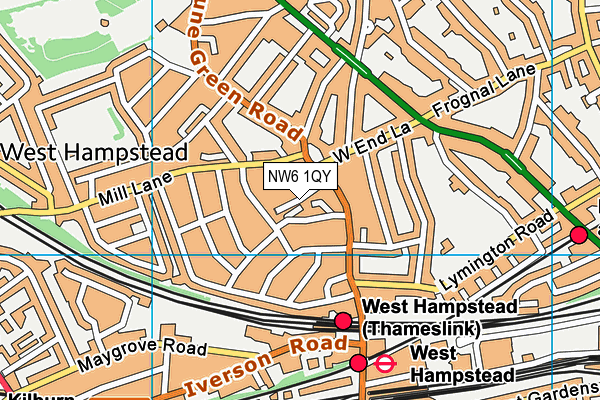 NW6 1QY map - OS VectorMap District (Ordnance Survey)