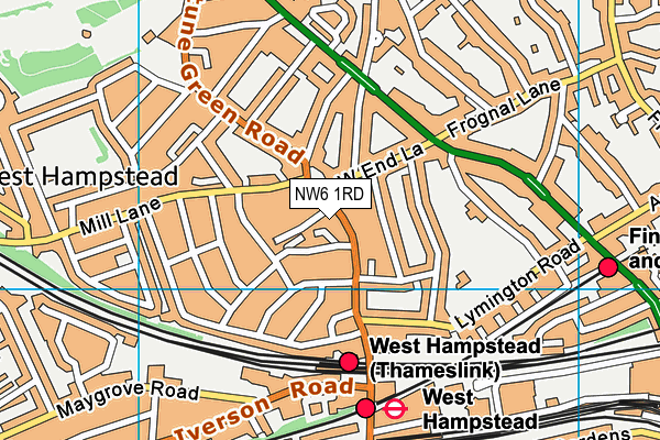 NW6 1RD map - OS VectorMap District (Ordnance Survey)